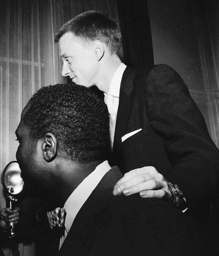 Thelonious Monk, Gerry Mulligan, Salle Pleyel backstage, Tuesday, June 1, 1954, by Marcel Fleiss